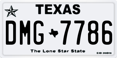 TX license plate DMG7786