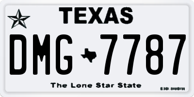 TX license plate DMG7787