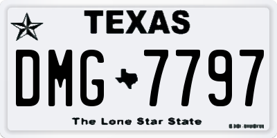 TX license plate DMG7797