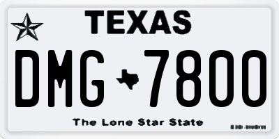 TX license plate DMG7800