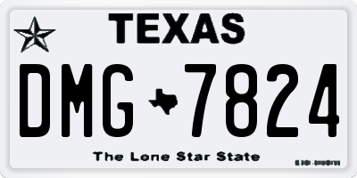 TX license plate DMG7824