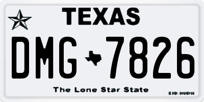 TX license plate DMG7826