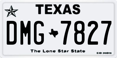 TX license plate DMG7827