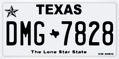 TX license plate DMG7828