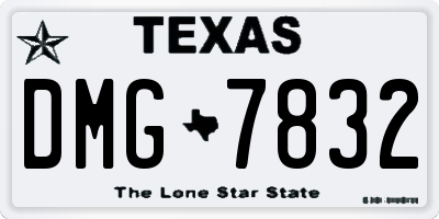 TX license plate DMG7832