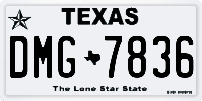 TX license plate DMG7836