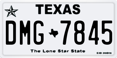 TX license plate DMG7845