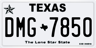 TX license plate DMG7850