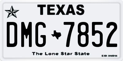 TX license plate DMG7852