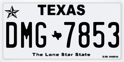 TX license plate DMG7853