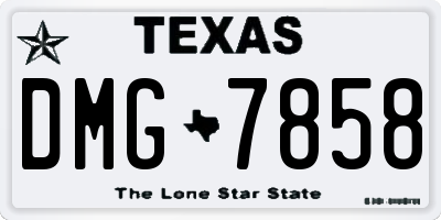 TX license plate DMG7858