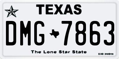 TX license plate DMG7863