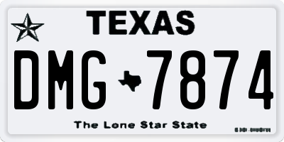 TX license plate DMG7874