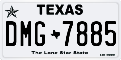 TX license plate DMG7885