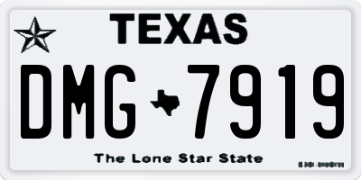 TX license plate DMG7919