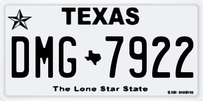 TX license plate DMG7922