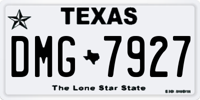 TX license plate DMG7927