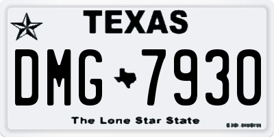 TX license plate DMG7930