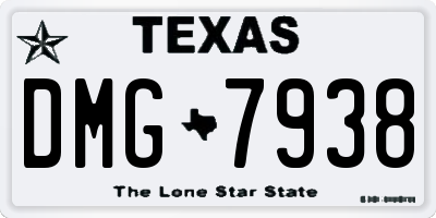 TX license plate DMG7938
