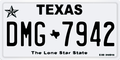 TX license plate DMG7942