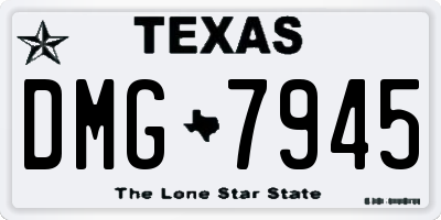 TX license plate DMG7945