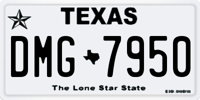 TX license plate DMG7950