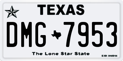 TX license plate DMG7953