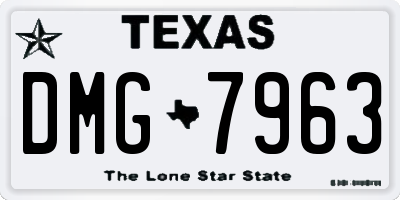 TX license plate DMG7963