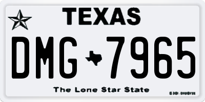 TX license plate DMG7965