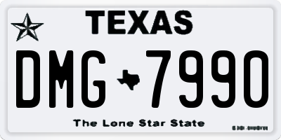 TX license plate DMG7990