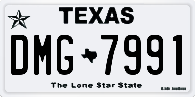 TX license plate DMG7991