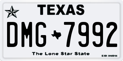 TX license plate DMG7992