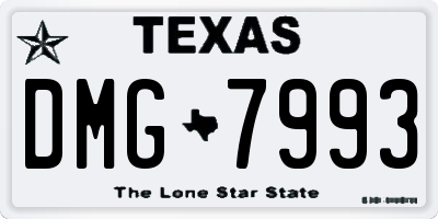 TX license plate DMG7993
