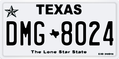 TX license plate DMG8024