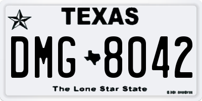 TX license plate DMG8042