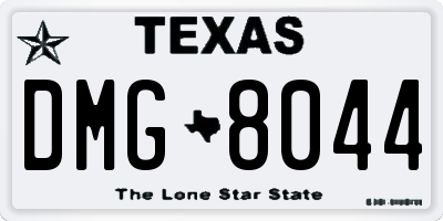 TX license plate DMG8044