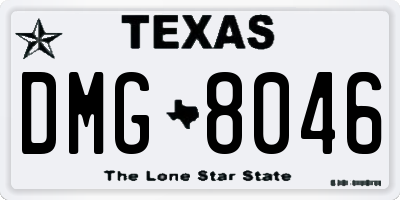 TX license plate DMG8046