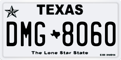 TX license plate DMG8060