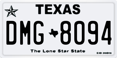 TX license plate DMG8094