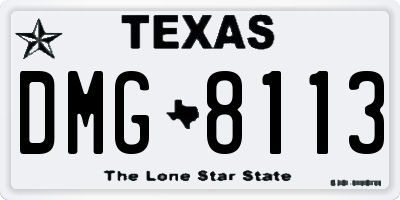 TX license plate DMG8113