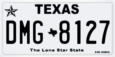 TX license plate DMG8127