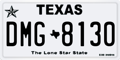 TX license plate DMG8130