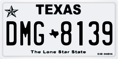 TX license plate DMG8139