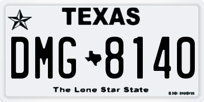 TX license plate DMG8140