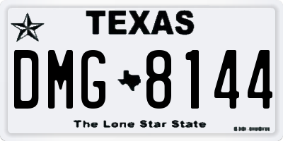 TX license plate DMG8144