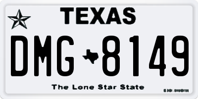 TX license plate DMG8149