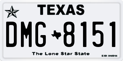 TX license plate DMG8151