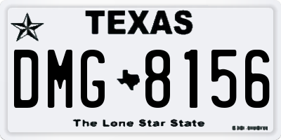 TX license plate DMG8156