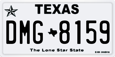 TX license plate DMG8159