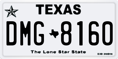 TX license plate DMG8160